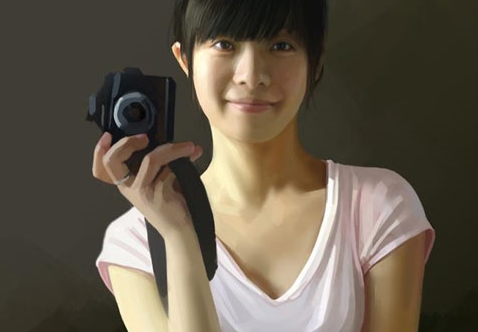 <b>Photoshop鼠绘一个手拿相机的MM</b>