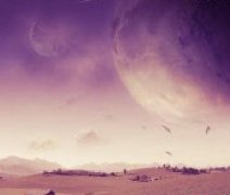 合成唯美奇幻的紫色外太空