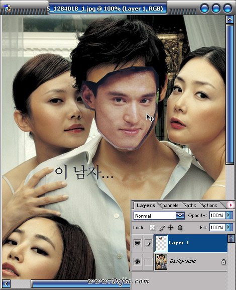 Photoshop变面技术让你被美女包围