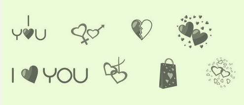 可爱的爱情物语笔刷_PS家园网