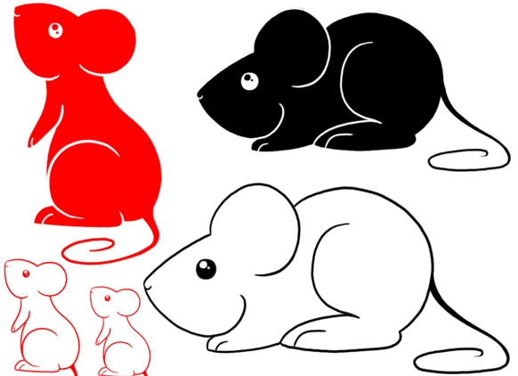 可爱的小白鼠笔刷_PS家园网