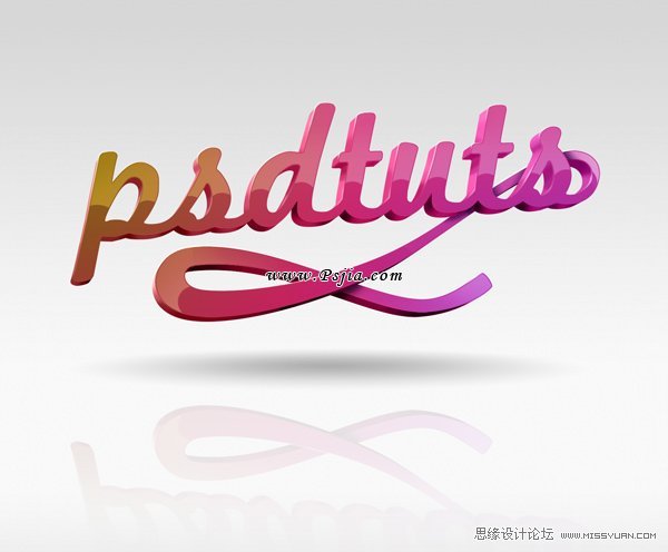 AI+PS制作个性渐变立体字效