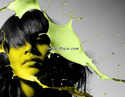 打造个性的水墨喷溅潮流人物海报(2)