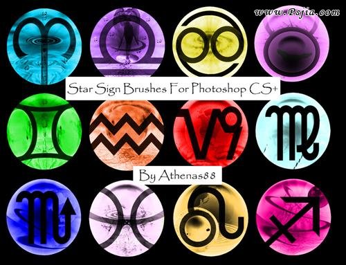 星座符号笔刷_PS家园网