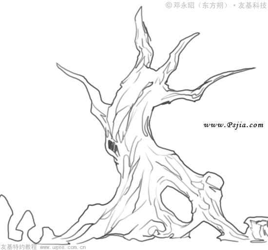 完成图: 1.这次的教程我想要画一张4个人物构图的插画,首先选择尖角笔,定好四个人物的位置和动作。 图1 2.这次我的基本构思是一个光明系的法师MM带着她的两个小朋友一起出游时的情景,小女孩撒娇地坐在法师MM的肩上,小男孩则坐在蘑菇坐骑上开心地行走。 图2 3.先给人物和坐骑铺个大色衬底,定一个比较概括的明暗关系。 图3 4.