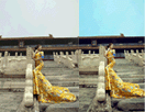 将偏灰的人物外景写真调出亮彩色调