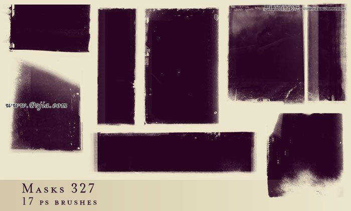 残破边框效果笔刷_PS家园网