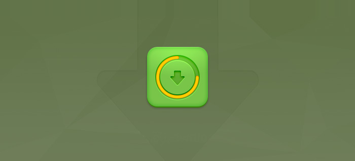 制作一个绿色的圆角方形下载APP图标