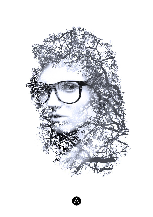 Ps制作美女与树木的双重曝光效果