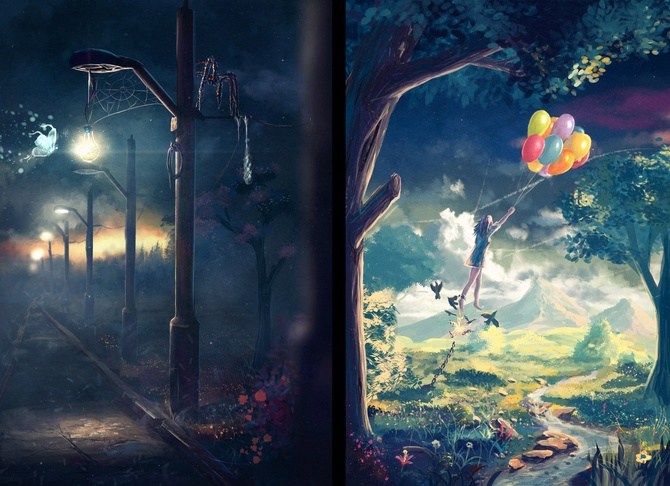 美丽与心灵手绘插画设计欣赏 美丽与心灵手绘插画设计欣赏