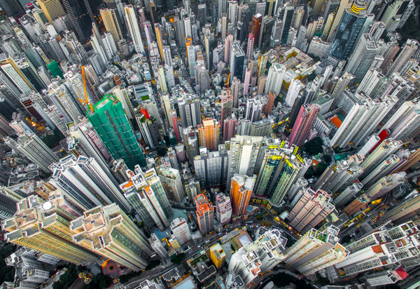 鸟瞰香港多彩的丛林都市摄影欣赏-资源仓库