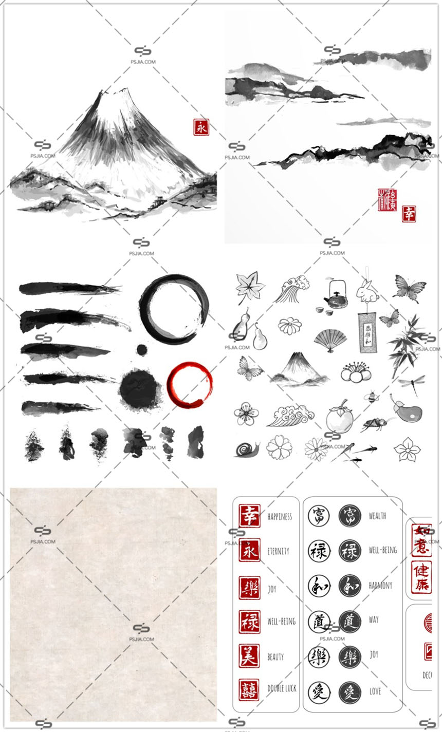 矢量水墨素材