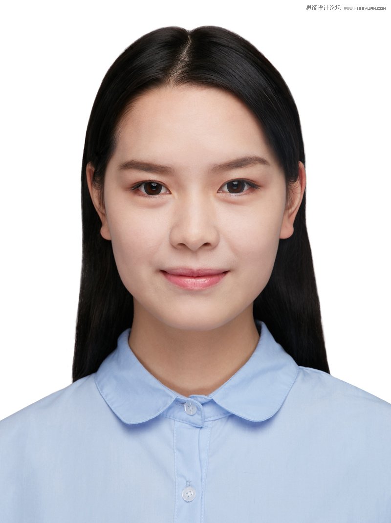 PS給美女證件照美容柔膚教程