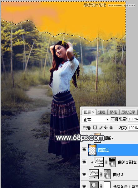 ps給森林照片添加唯美逆光效果