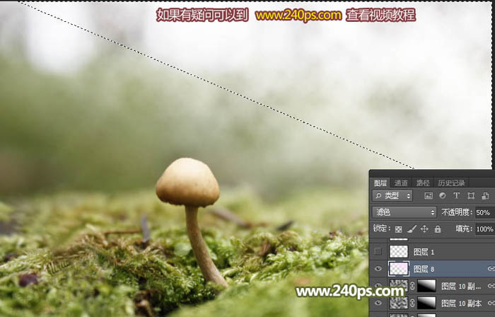 用PS合成坐在蘑菇上的可愛小天使場景