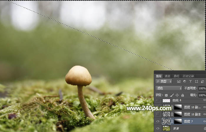 用PS合成坐在蘑菇上的可愛小天使場景