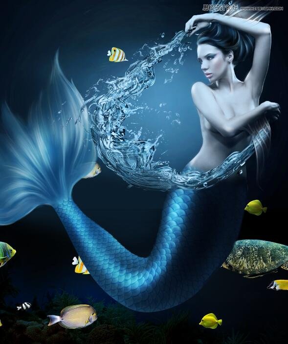 PS合成創(chuàng)意的美人魚海報