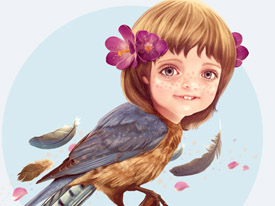 PS合成梦幻的小鸟女孩教程