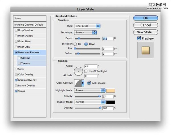 Photoshop图层样式快速创建金属文字特效 Photoshop图层样式快速创建金属文字特效