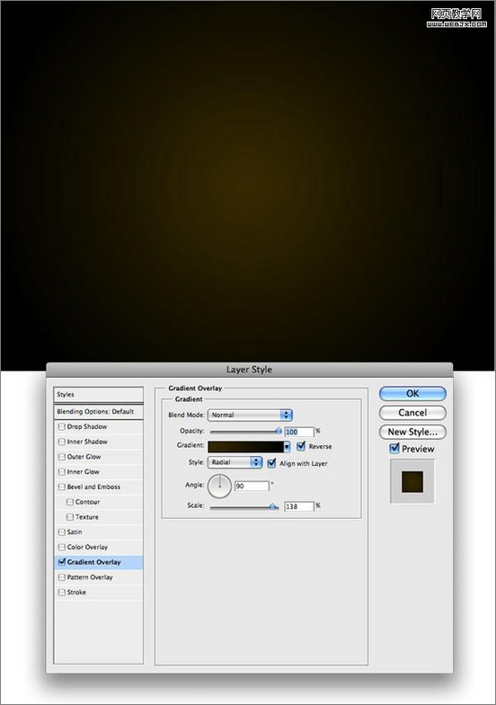 Photoshop图层样式快速创建金属文字特效