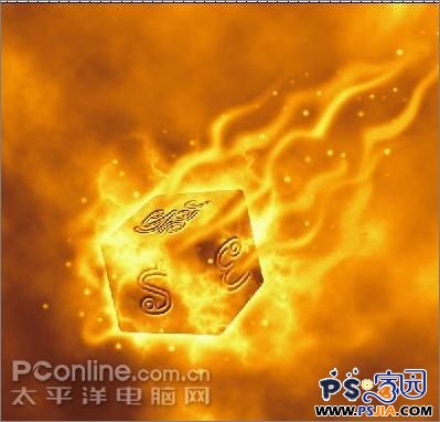 Photoshop教程:创建燃烧的魔幻陨石特效_中国教程网