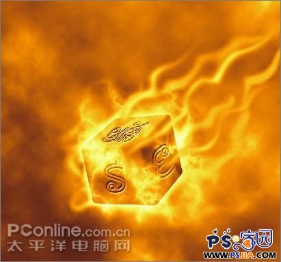 Photoshop教程:创建燃烧的魔幻陨石特效_中国教程网