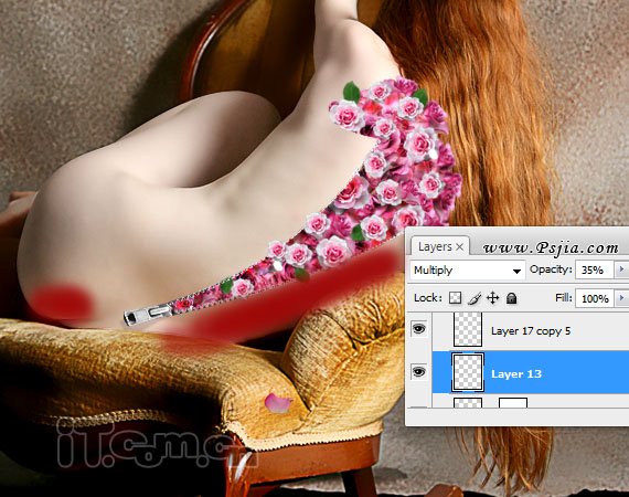 Photoshop合成一只性感漂亮的花妖