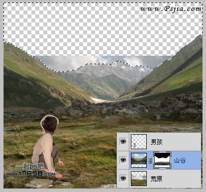 Photoshop合成在山谷中的飞龙