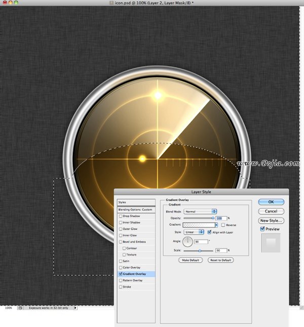 Photoshop制作一个Mac风格的雷达