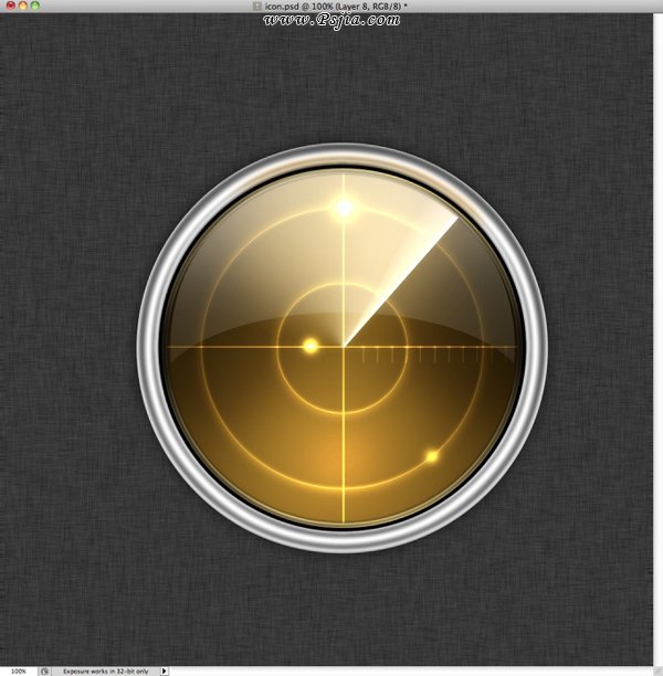 Photoshop制作一个Mac风格的雷达