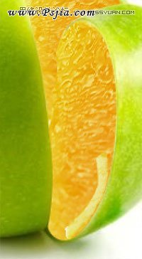 Photoshop合成一只想变成橙子的苹果,PS教程,PS家园网