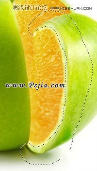 Photoshop合成一只想变成橙子的苹果,PS教程,PS家园网