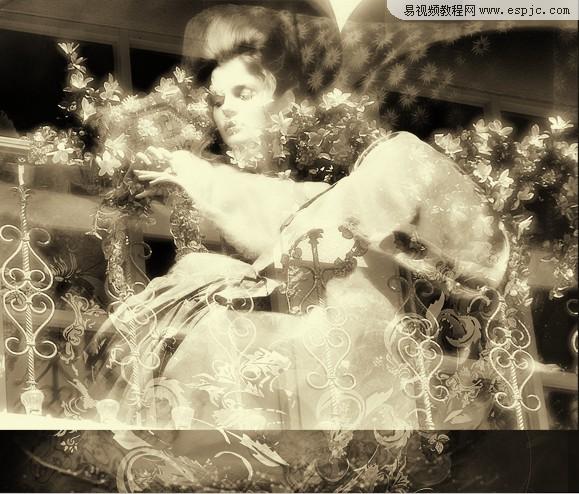 合成灰色睡美人照片效果的PS教程