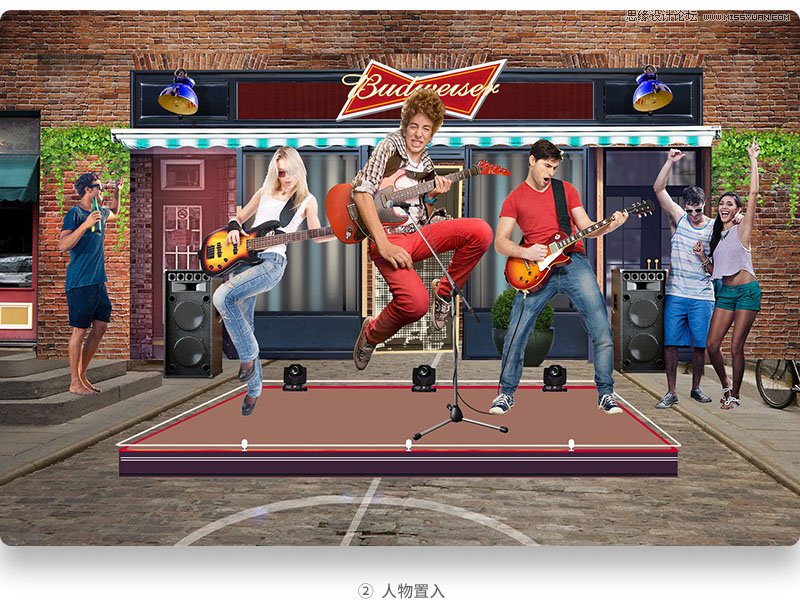 Photoshop设计霓虹灯光主题的人像海报,PS教程,PS家园网