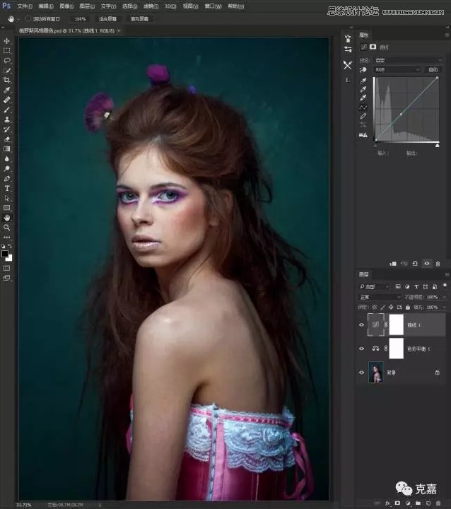 Photoshop给俄罗斯美女人像增加质感肤色,PS教程,PS家园网
