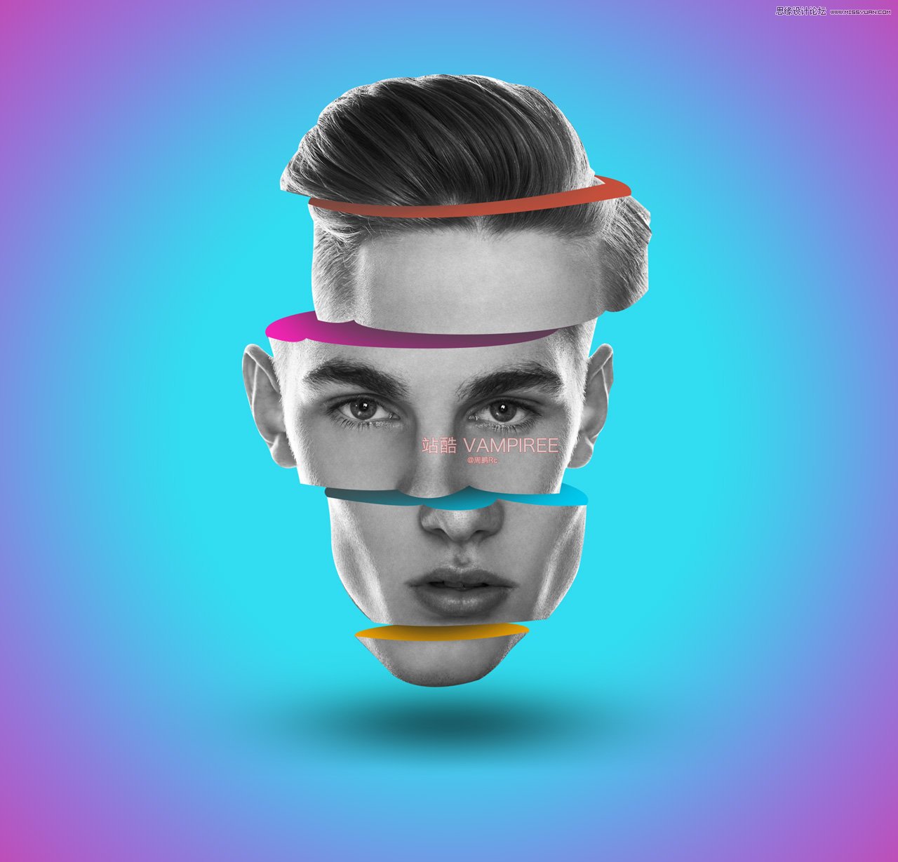 Photoshop制作创意的人像切片效果,PS教程,PS家园网