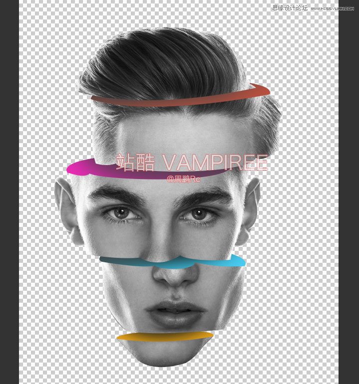 Photoshop制作创意的人像切片效果,PS教程,PS家园网