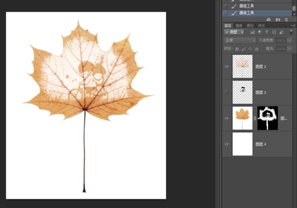 Photoshop给枫叶上面绘制温馨的刻画效果,PS教程,PS家园网