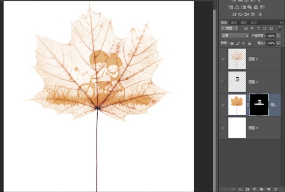 Photoshop给枫叶上面绘制温馨的刻画效果,PS教程,PS家园网