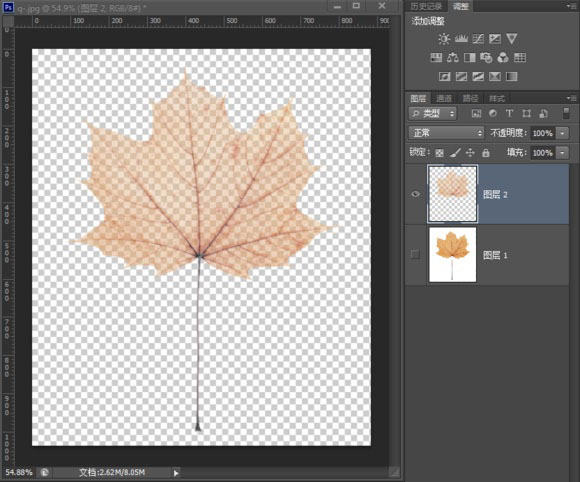 Photoshop给枫叶上面绘制温馨的刻画效果,PS教程,PS家园网