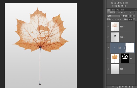 Photoshop给枫叶上面绘制温馨的刻画效果,PS教程,PS家园网