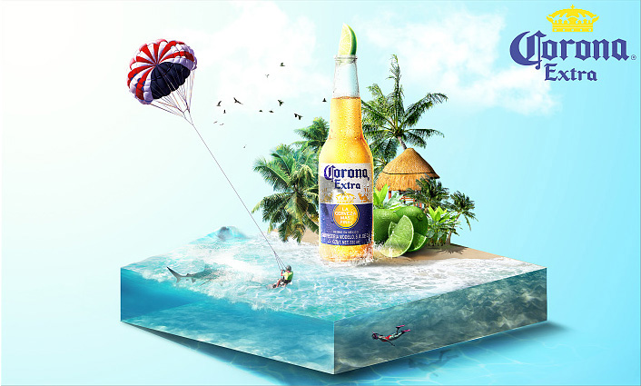 Photoshop设计夏日创意的啤酒海报,PS教程,PS家园网
