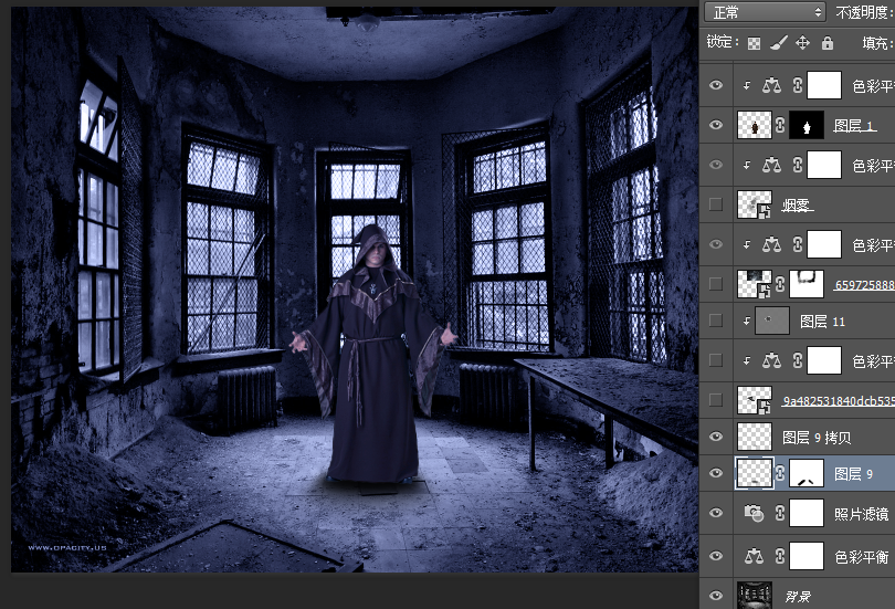 Photoshop创意合成冷色风格的魔法师,PS教程,PS家园网