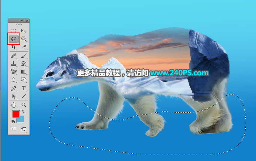 Photoshop合成动物和风景二次曝光效果,PS教程,PS家园网