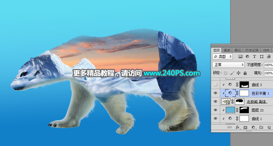 Photoshop合成动物和风景二次曝光效果,PS教程,PS家园网