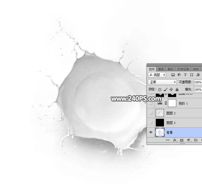 Photoshop制作青苹果掉入液体溶液场景图,PS教程,PS家园网