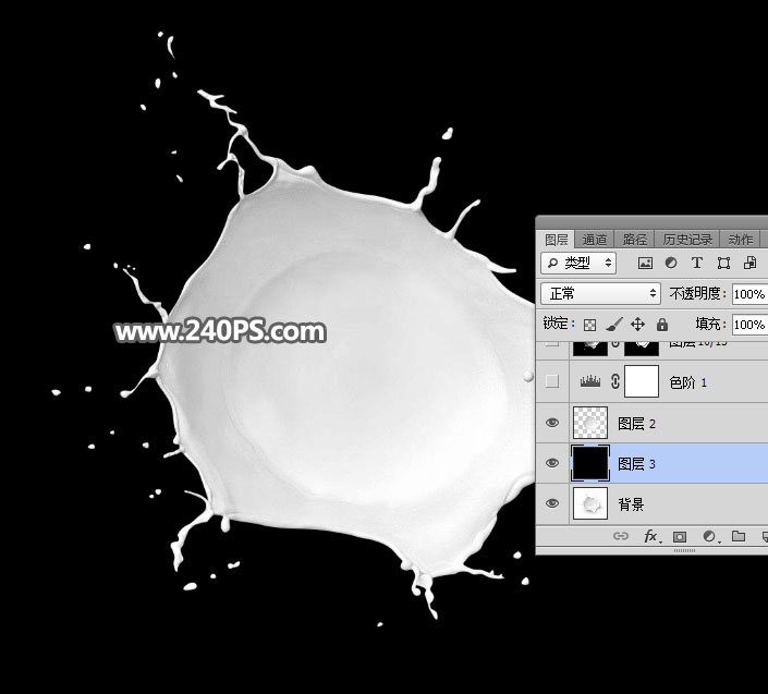 Photoshop制作青苹果掉入液体溶液场景图,PS教程,PS家园网