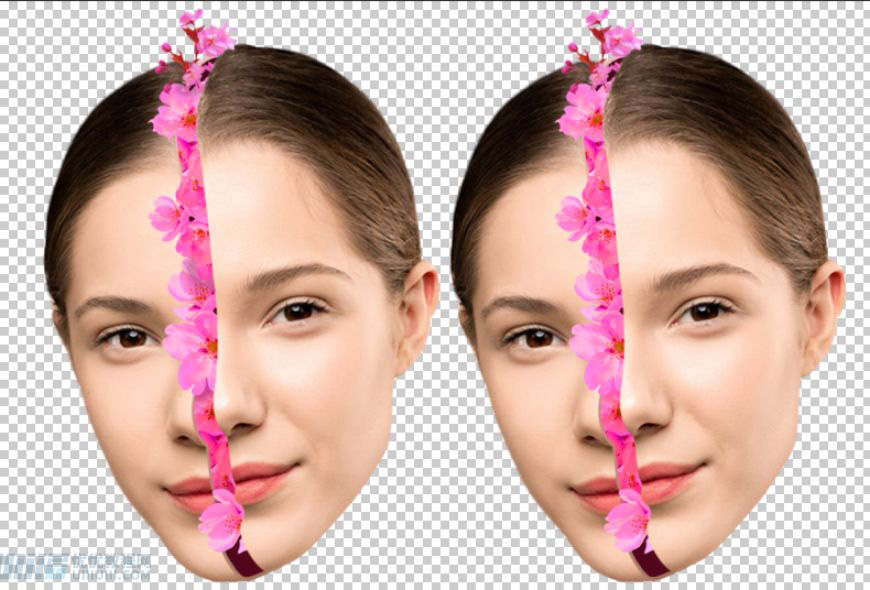 Photoshop合成创意头像长出花朵效果