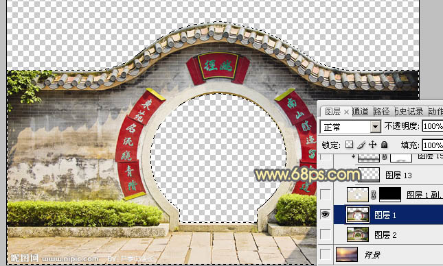 Photoshop合成中式园林黄昏美景效果,PS教程,PS家园网