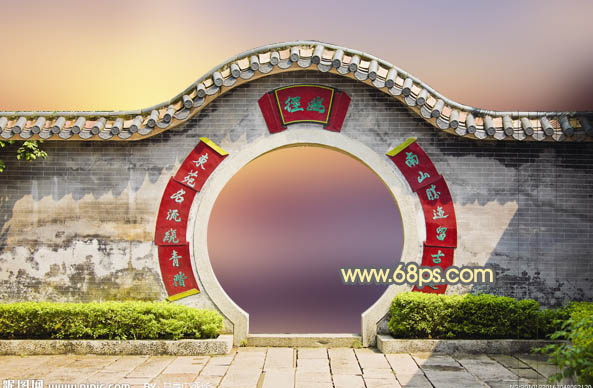 Photoshop合成中式园林黄昏美景效果,PS教程,PS家园网